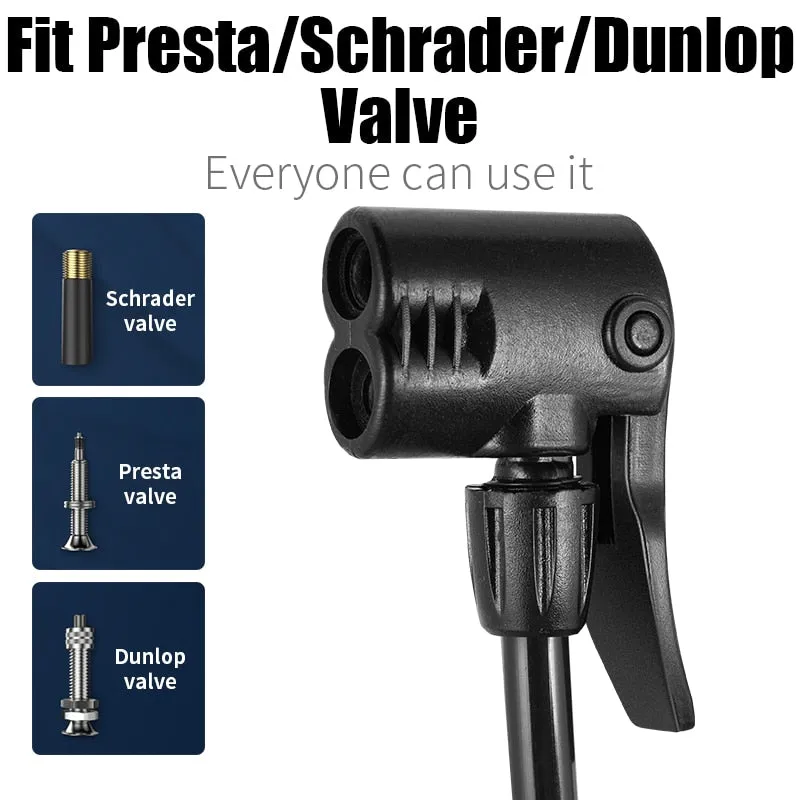 160PSI Bike Floor Pump High Pressure Gauge Air Inflator Cycling Accessories Presta Schrader MTB Road Bicycle Pump