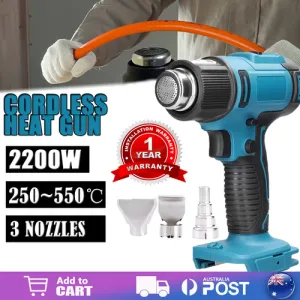 2200W Cordless Heat Gun | Hot Air Gun | Temperature 300~580°C For Makita 18V Battery
