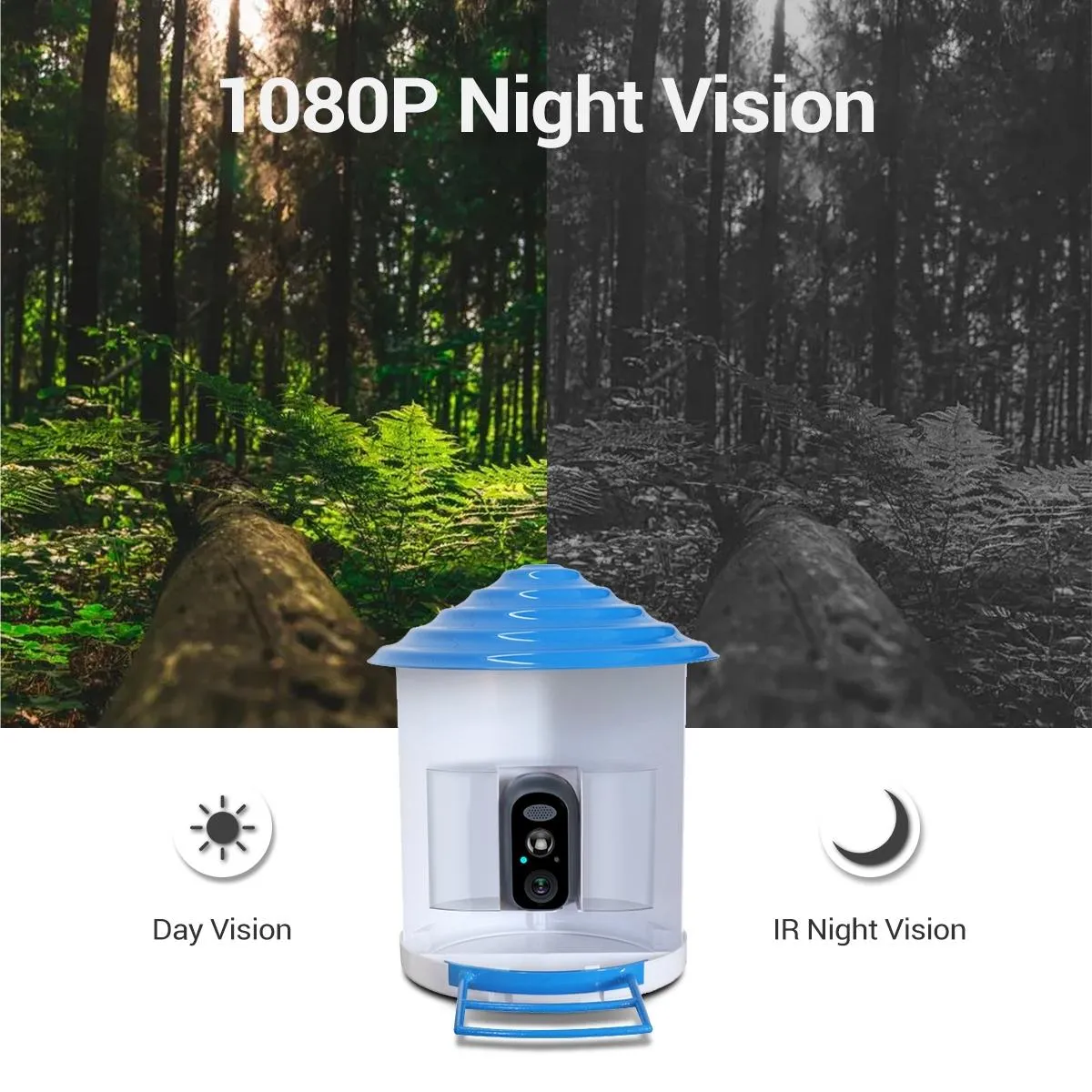 2MP Wifi Camera | AI Bird Recognition | PIR Motion Detection