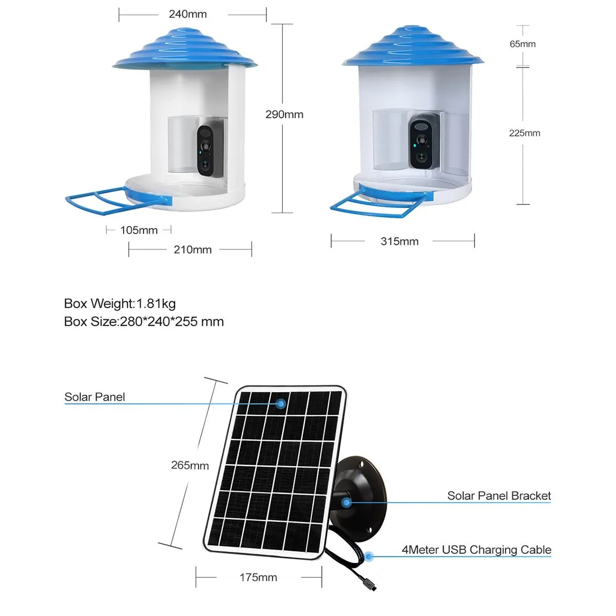 2MP Wifi Camera | AI Bird Recognition | PIR Motion Detection
