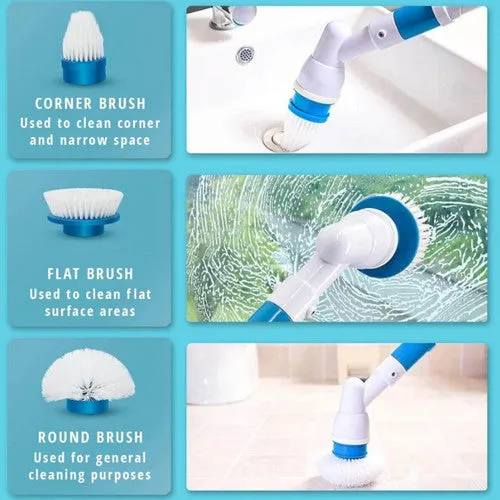 5PCS Rechargeable Spin Scrubber | Electric Turbo Scrub Cleaning Brush | Cordless Kit