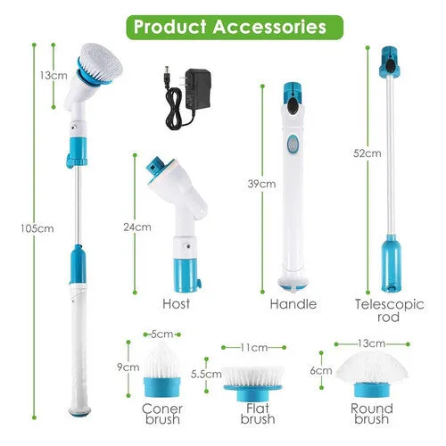5PCS Rechargeable Spin Scrubber | Electric Turbo Scrub Cleaning Brush | Cordless Kit