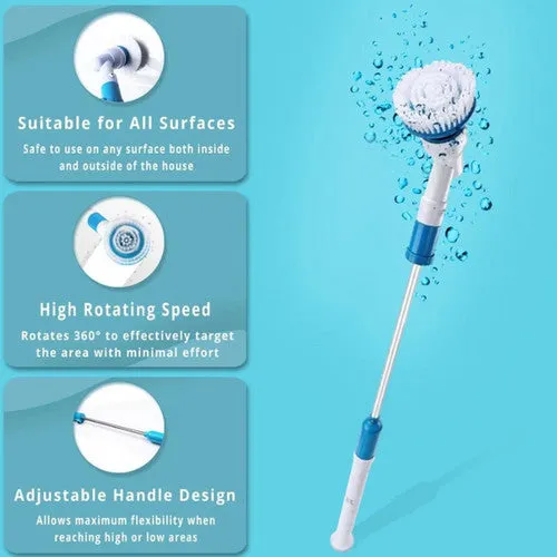 5PCS Rechargeable Spin Scrubber | Electric Turbo Scrub Cleaning Brush | Cordless Kit