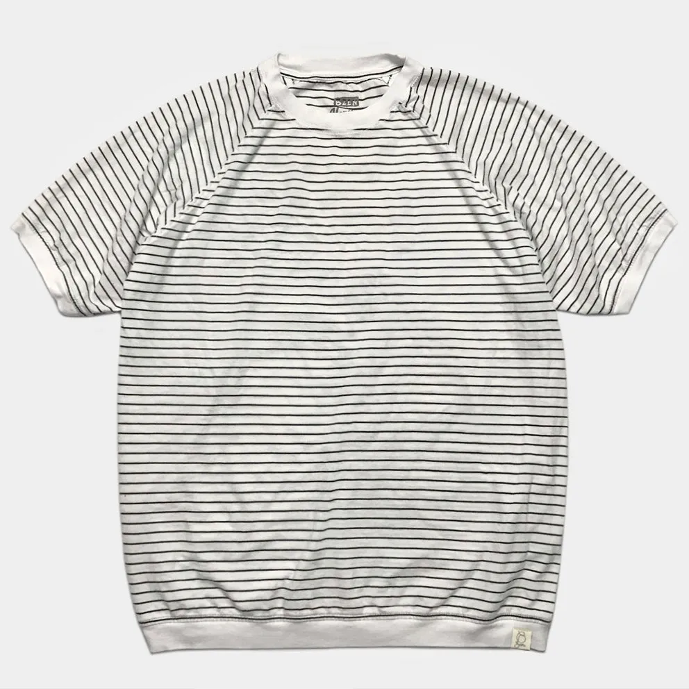 BZEN M.3067-THE LORD REGULAR FIT FEEDER STRIPE RAGLAN TEE-140GSM-E0 BLACK STRIPE