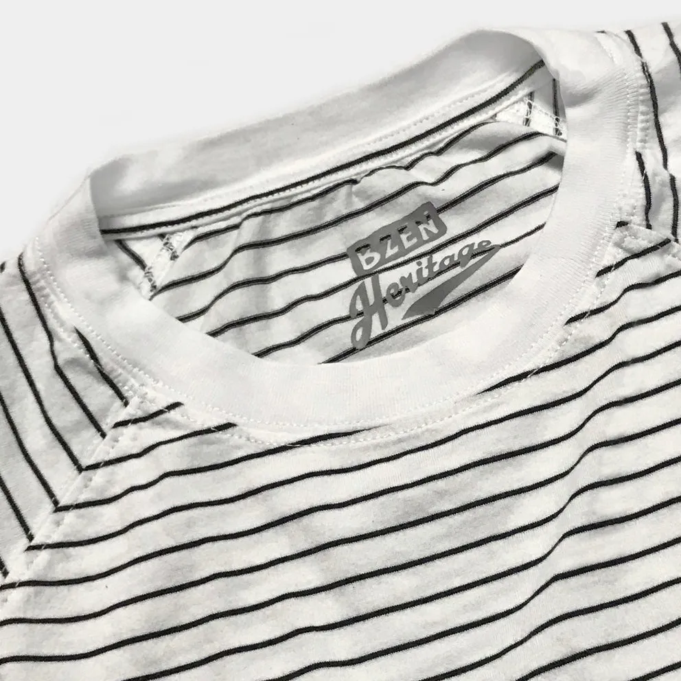 BZEN M.3067-THE LORD REGULAR FIT FEEDER STRIPE RAGLAN TEE-140GSM-E0 BLACK STRIPE