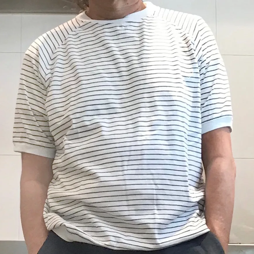 BZEN M.3067-THE LORD REGULAR FIT FEEDER STRIPE RAGLAN TEE-140GSM-E0 BLACK STRIPE