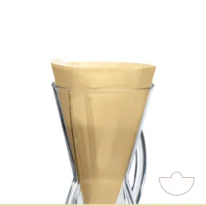 CHEMEX® ☕️  BONDED FILTERS UNFOLDED HALF MOON (Natural)