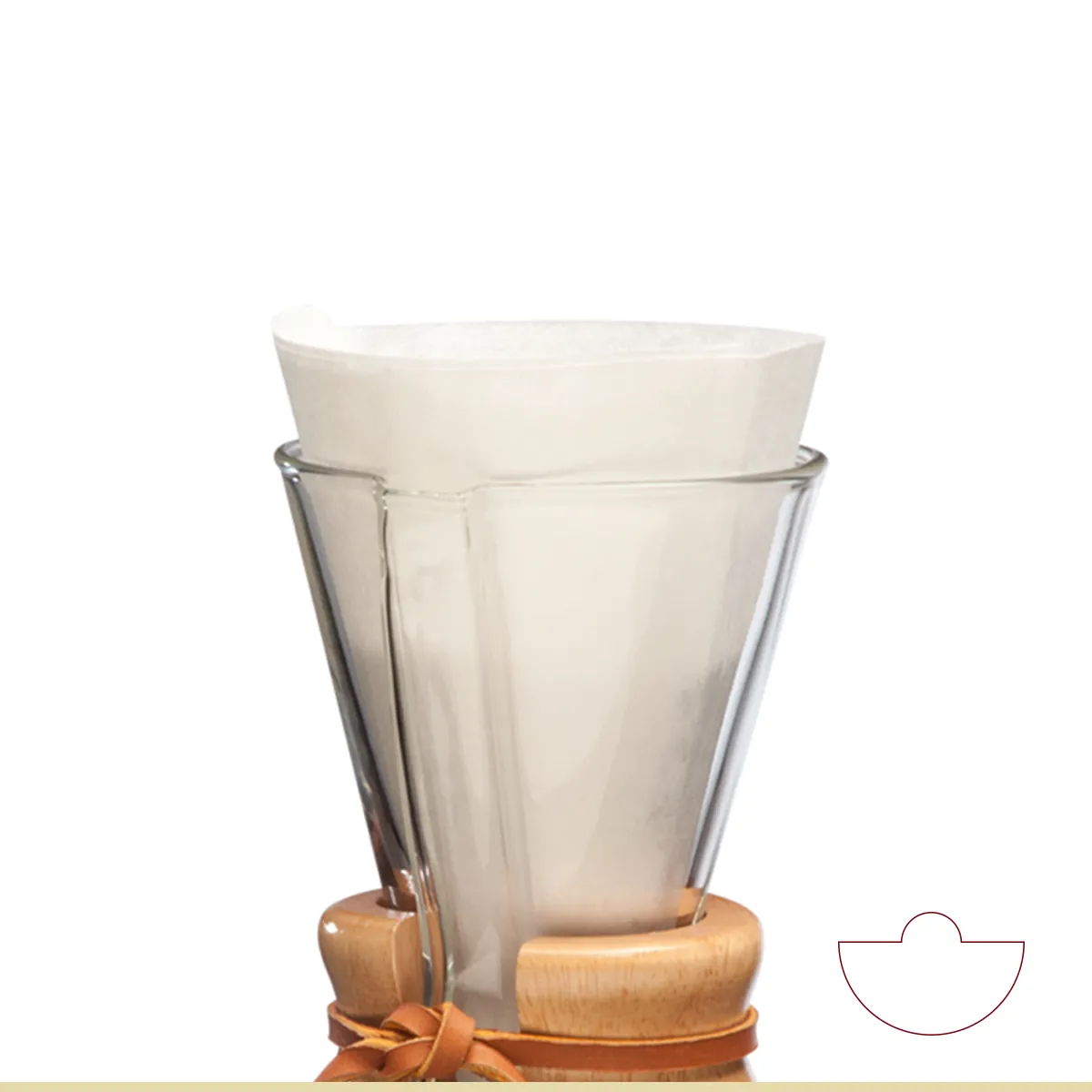 CHEMEX® ☕️  BONDED FILTERS UNFOLDED HALF MOON (White)