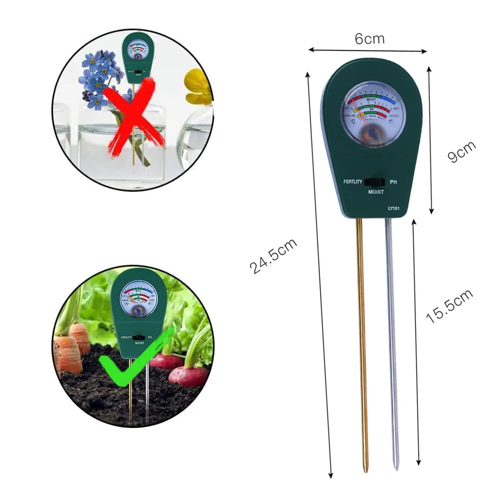 Flower and Grass Soil Moisture Detector PH Alkaline Tester
