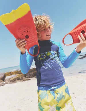 Logo Rash Vest-Turtle Blue