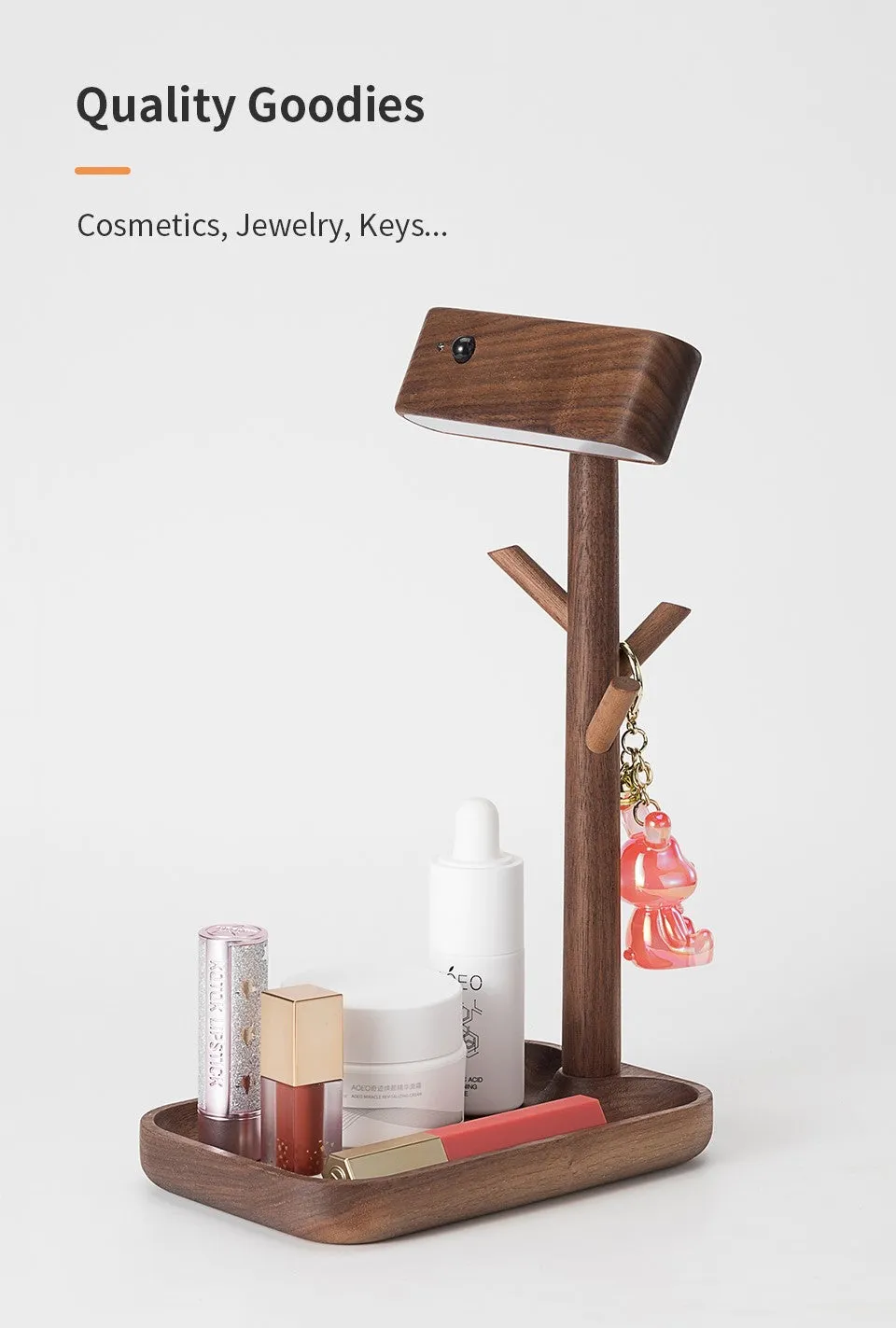 Magnetic Solid Wood Rechargable Induction Light