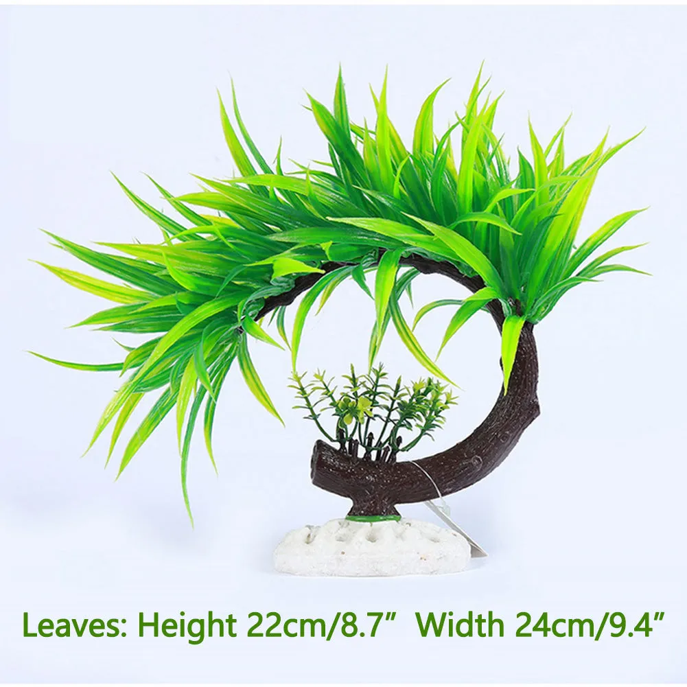 OMEM Reptile Decorations for Terrarium Aquarium Decor Fish Tank Ornament Habitat Landscaping Safe Plastic Plants