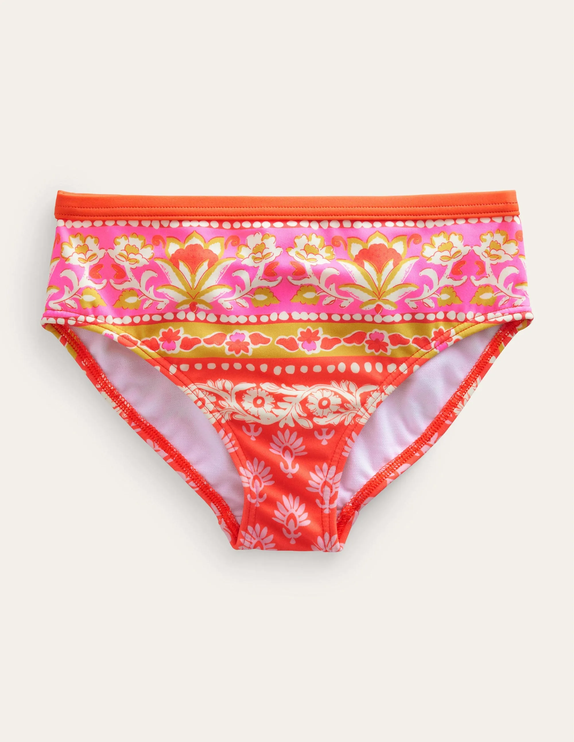 Patterned Bikini Bottoms-Firework Woodblock