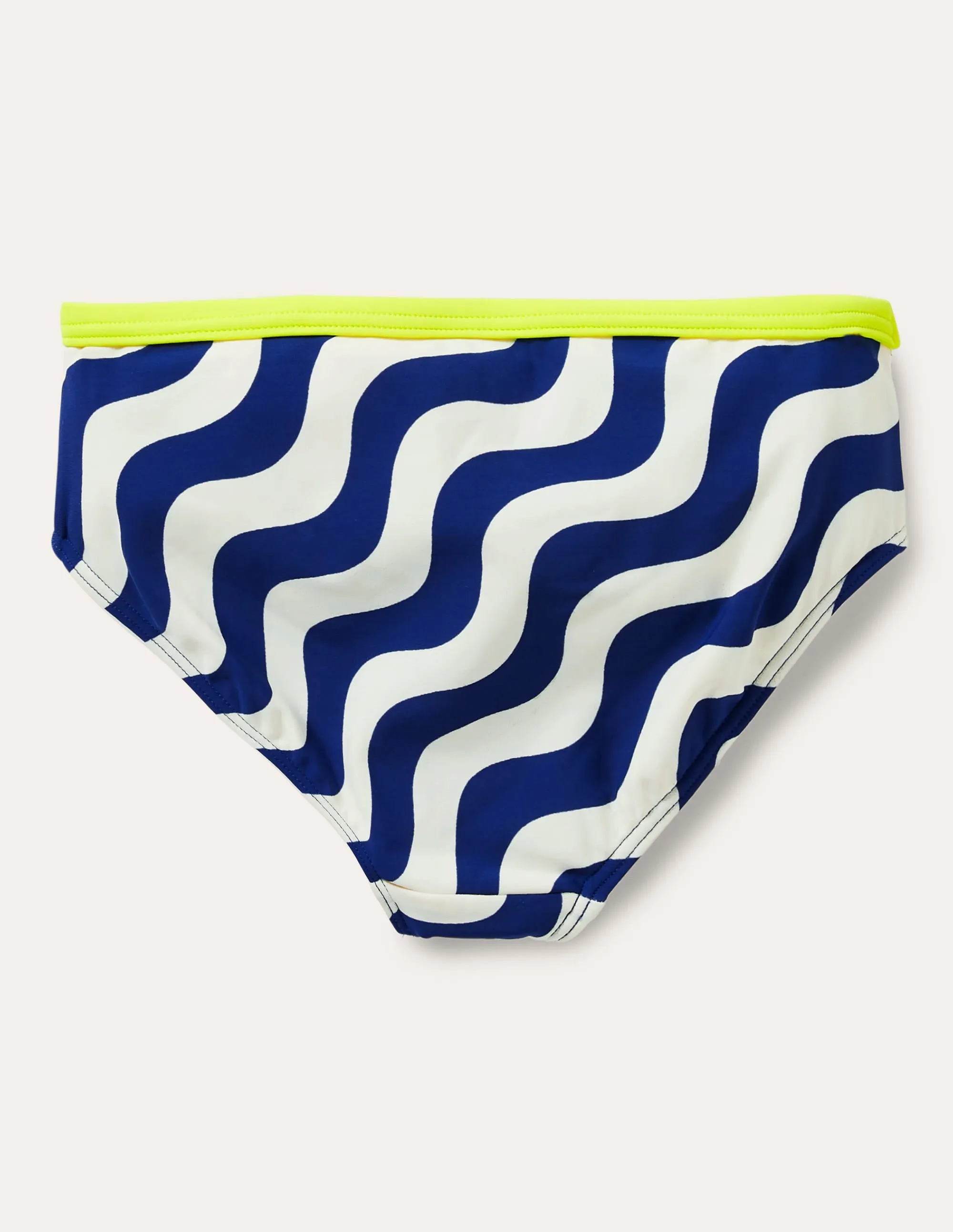 Patterned Bikini Bottoms-Ivory/Blue Wave