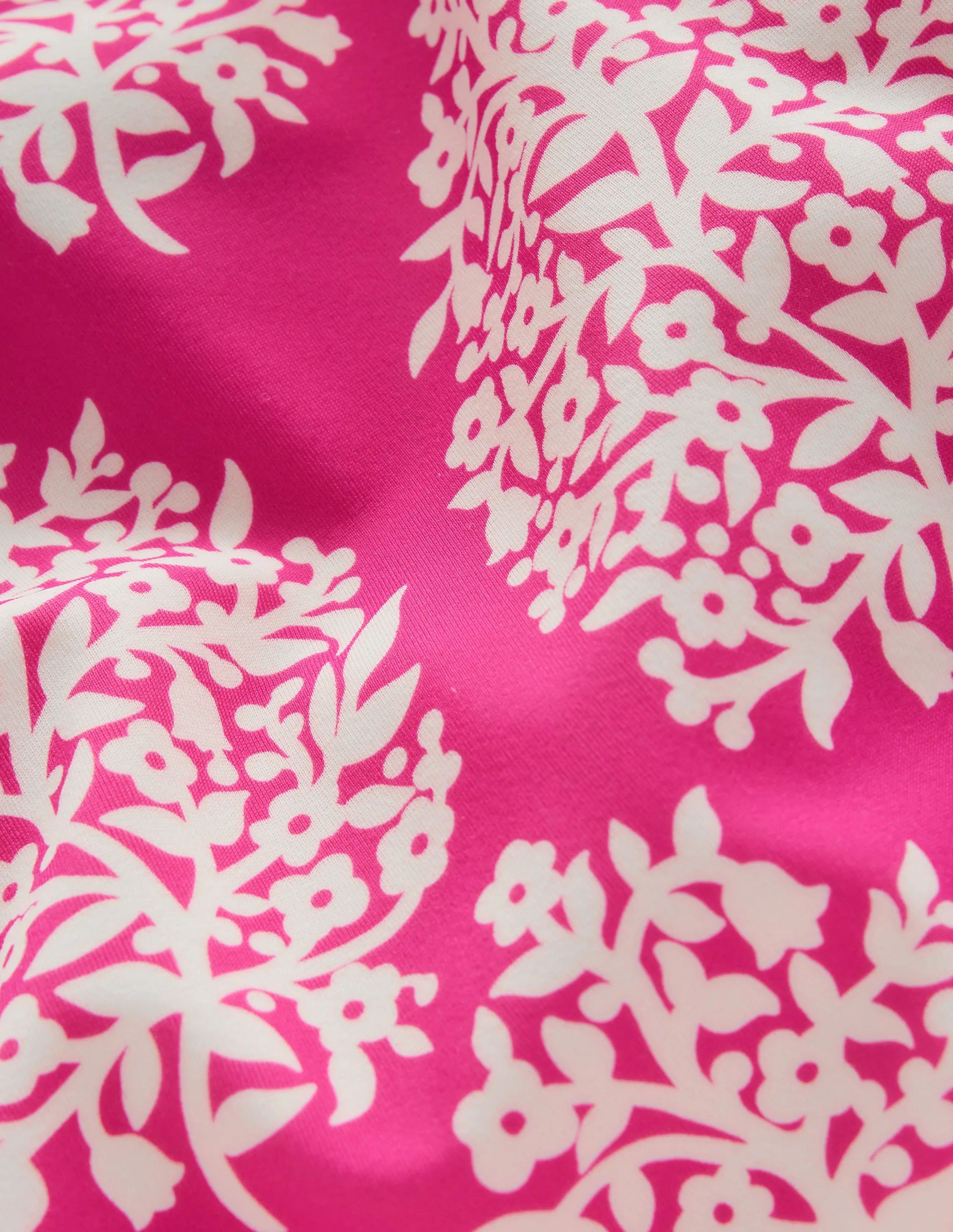 Printed Puff-sleeved Swimsuit-Pink Small Flower Stamp