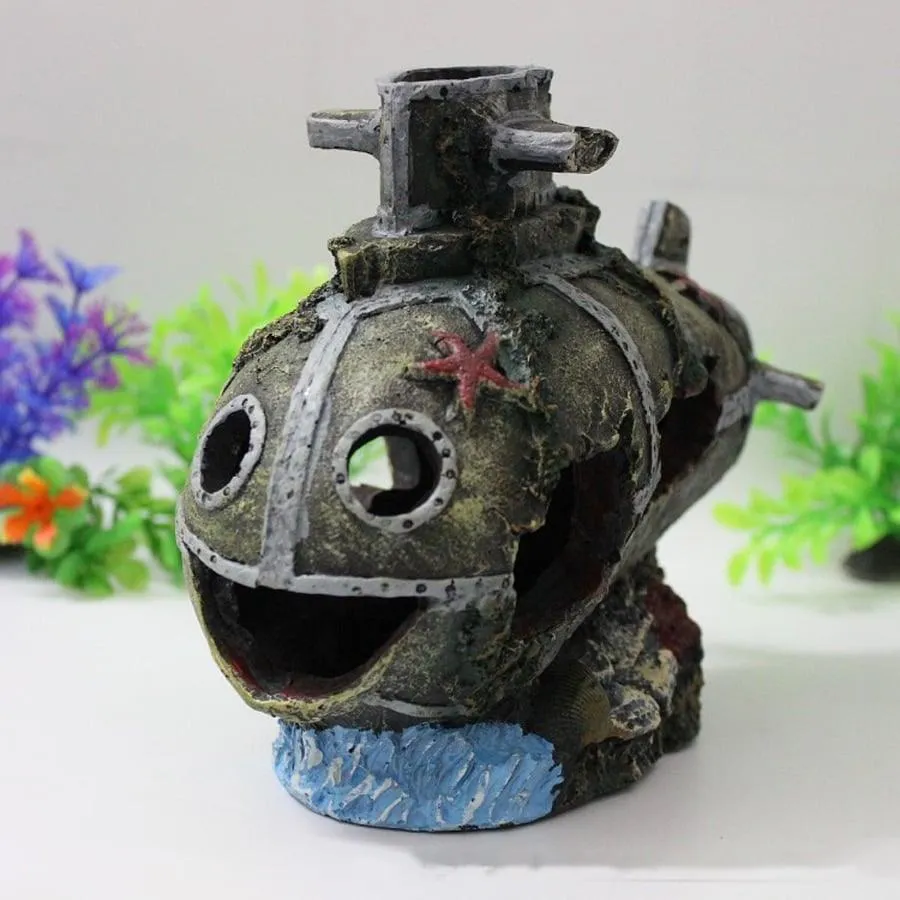 Sunk Submarine Aquarium Decor
