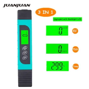 TDS EC Meter Temperature Tester pen 3 in 1 Function Conductivity Water Quality Measurement Tool
