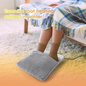 Winter USB Charging Electric Foot Heating Pad – Soft Plush Washable Foot Warmer Heater